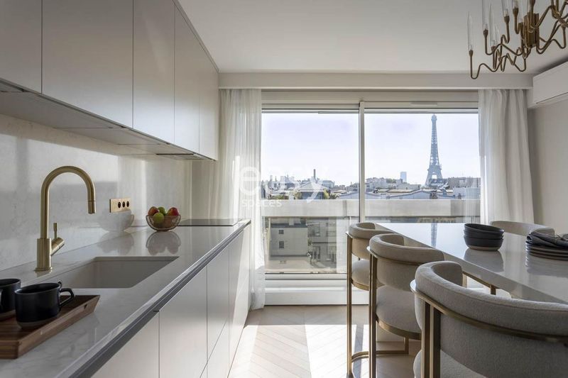 location of the photoshoot with a view of the Eiffel Tower in Paris, France